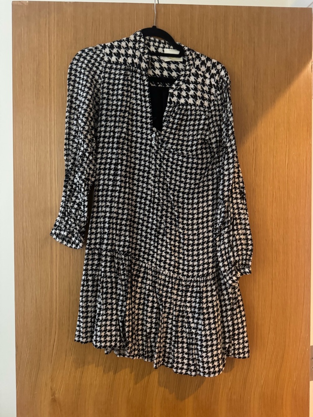 Maeve Black and White Houndstooth Dress